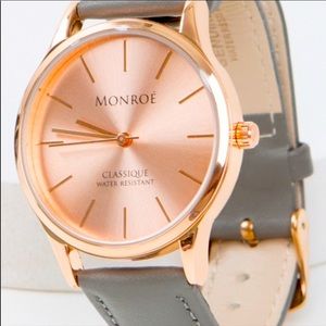 Monroe classique sunburst solerose watch rose gold - NEEDS NEW BATTERY.